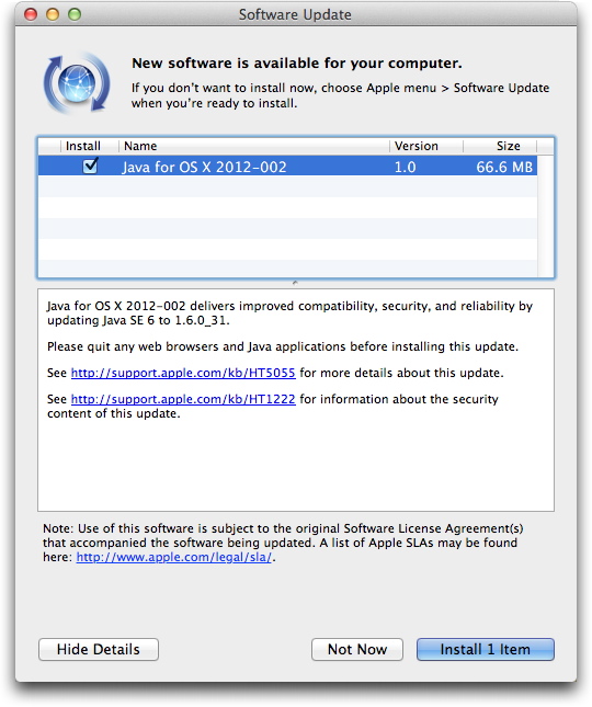 java for mac os 10.7