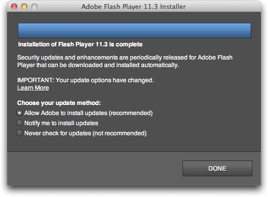 updating adobe flash