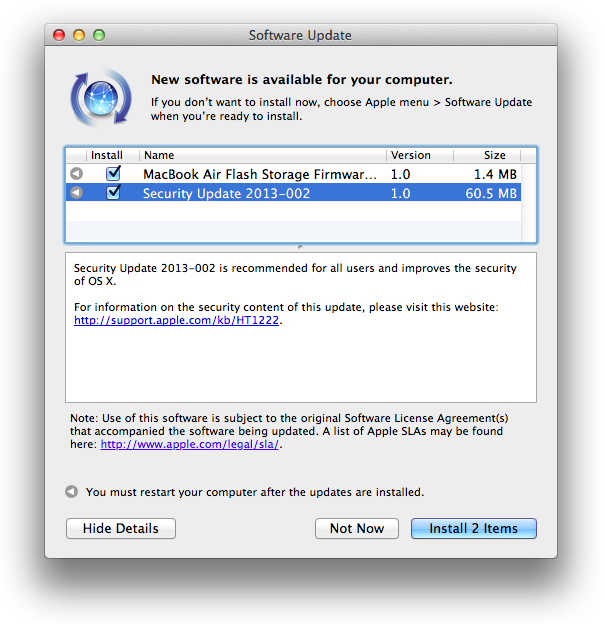 most current software for a 2013 mac
