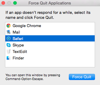Force Quite Safari application