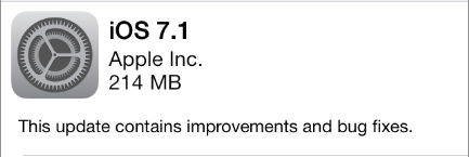 iOS 7.1 update notice