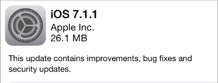 iOS 7.1.1 update notice