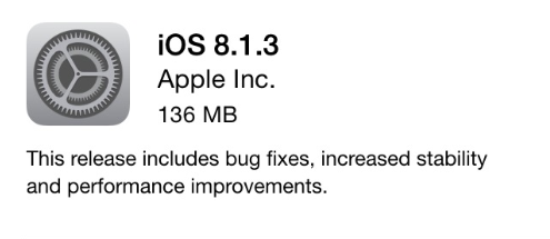 iOS 8.1.3 software update description