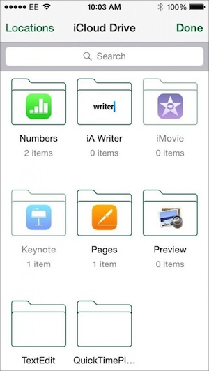 Photo of iCloud Drive document picker on iOS