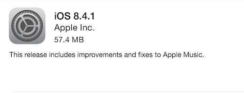iOS 8.4.1 update notice