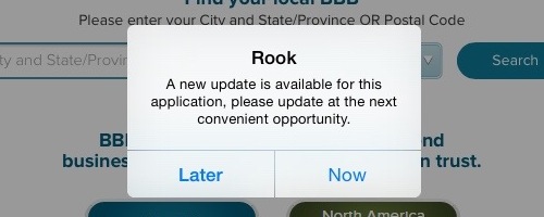 Rook update notice