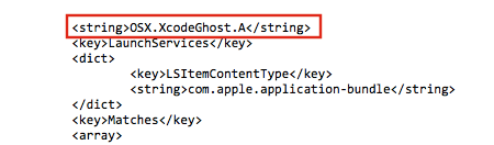 OSX.XcodeGhost.A Xprotect malware definition