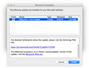 how to update office for mac 2011