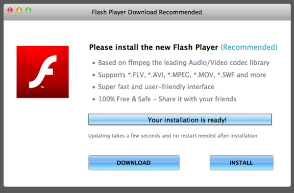 Fake Flash Player Update