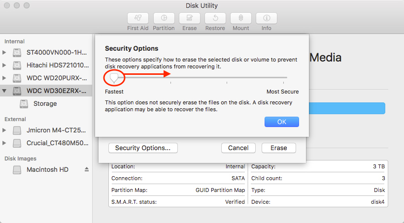 disk utility secure erase