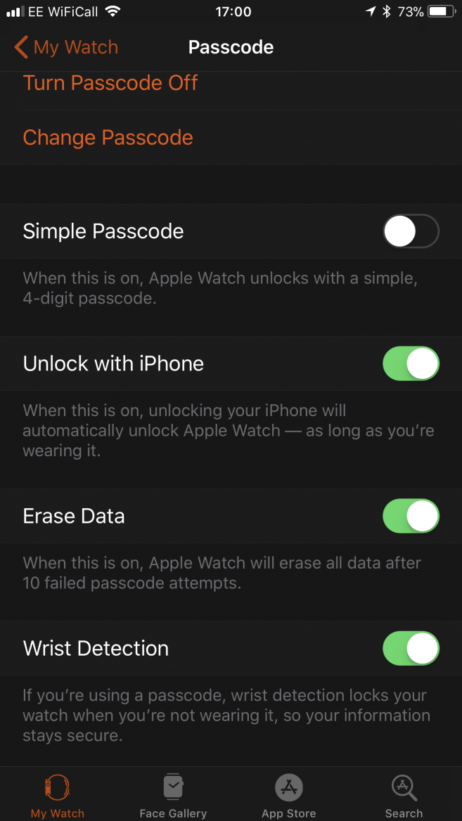 turn off unlock with apple watch mac