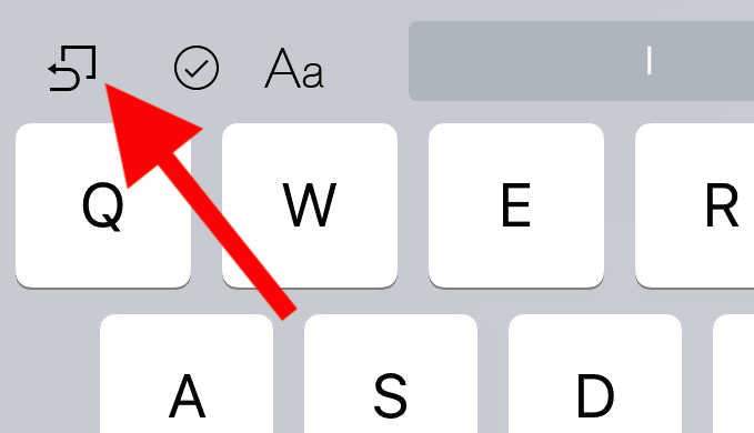 iOS 12 iPad keyboard Undo button icon