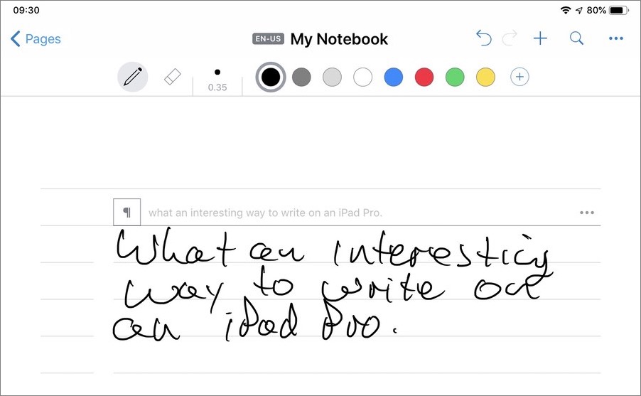 does notability convert handwriting to text