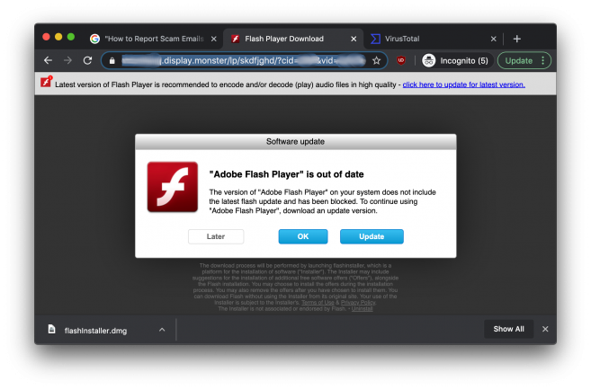 trying to install flash player on mac