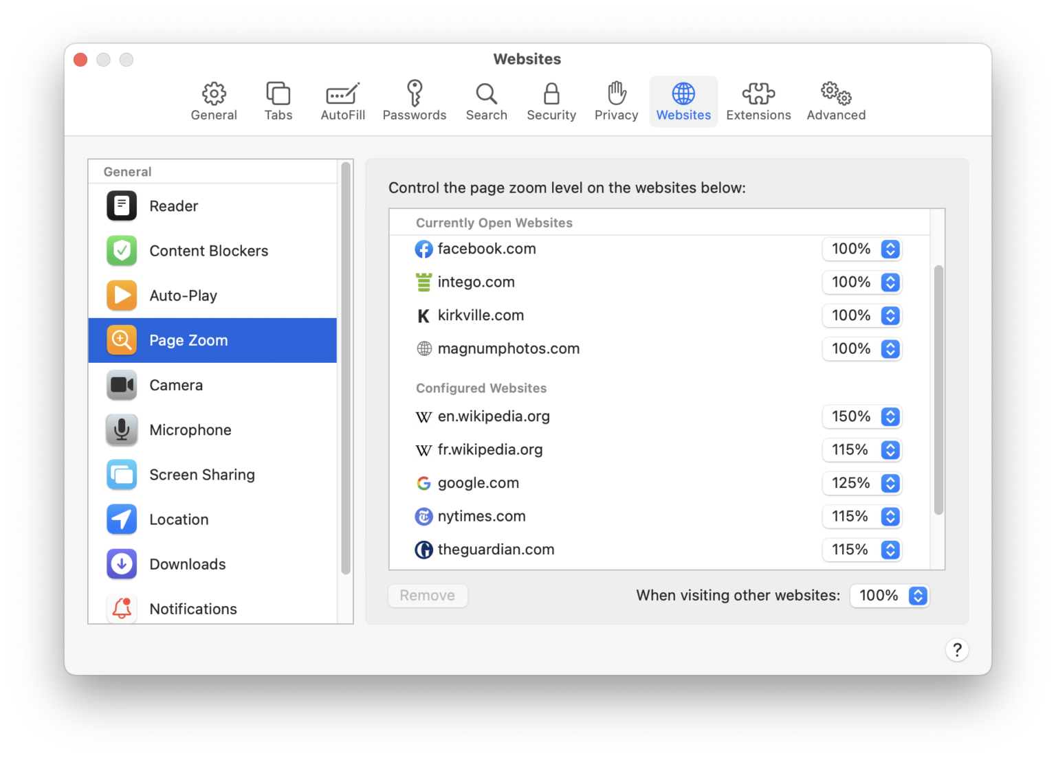 safari video settings