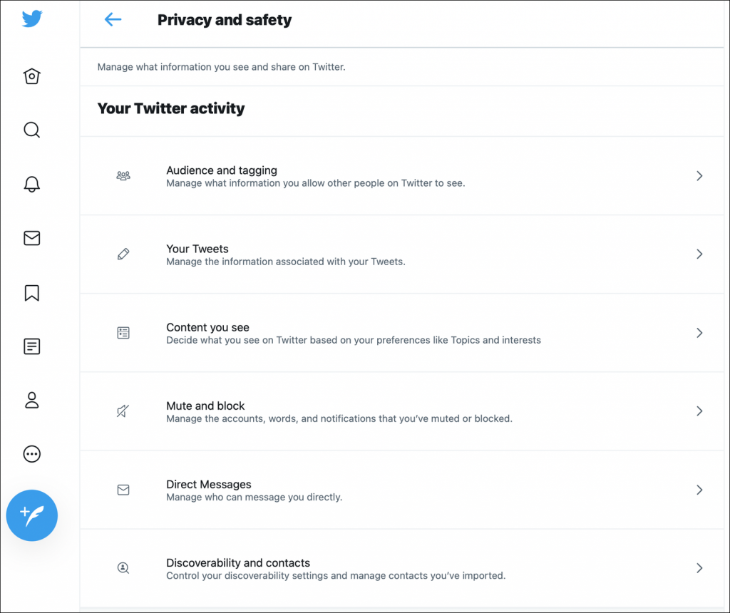 twitter settings and privacy