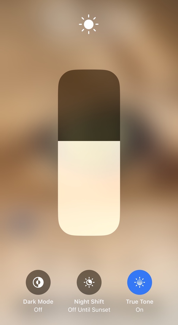 TIL that you can turn Dark Mode, Night Shift and True Tone on or off via  the brightness bar in the Control Panel. : r/ios