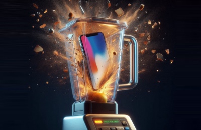Apple iPhone in a blender (securely prepare to dispose of or sell an iPhone, iPad, or iPod touch)