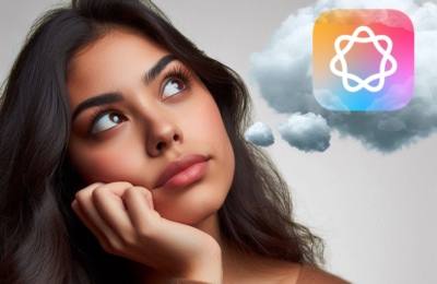 Woman daydreaming imagining potential Apple Intelligence AI features