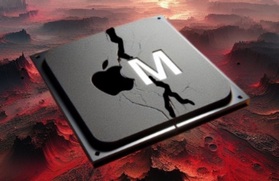 SLAP FLOP Apple M2 M3 M4 M series A15 A16 A17 A18 chip vulnerability with red wasteland background