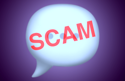 Scam text message iMessage SMS RCS emoji generic alternate purple variant