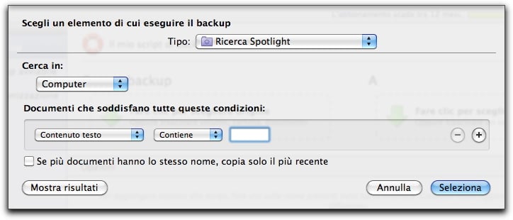 Preparare il backup dei documenti